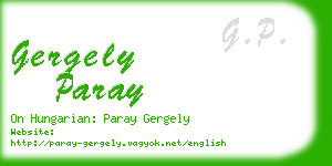 gergely paray business card